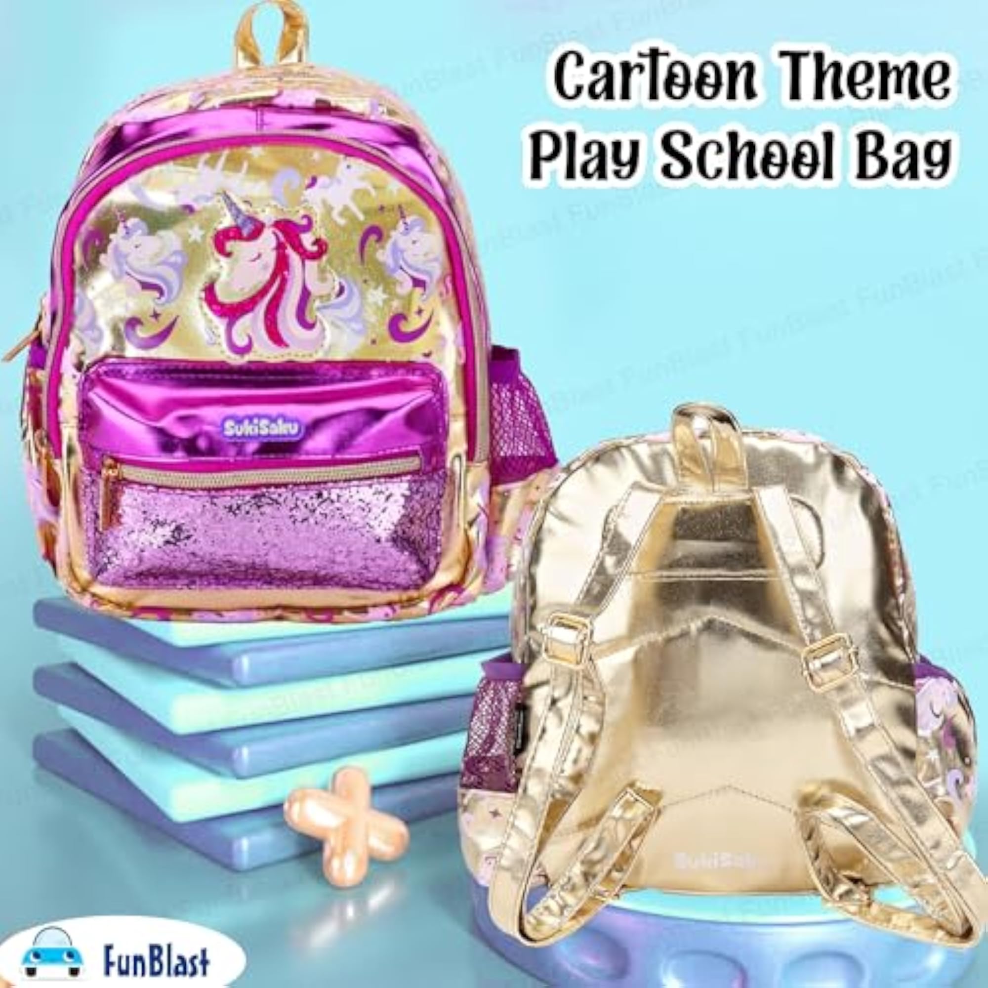 Cartoon Theme Play School Bag for Kids, Lightweight